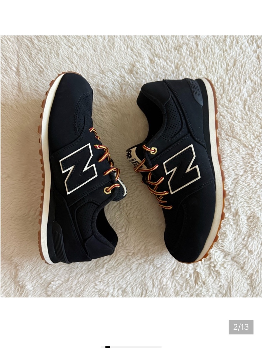 New Balance Sneakers, 574, Black, M6.5/W8